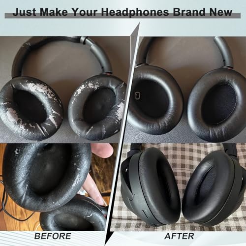 Almohadillas de repuesto para auriculares Sony WH-1000XM4, cojines para orejas, cubiertas para auriculares con cuero proteico suave (dorado) miniatura 7