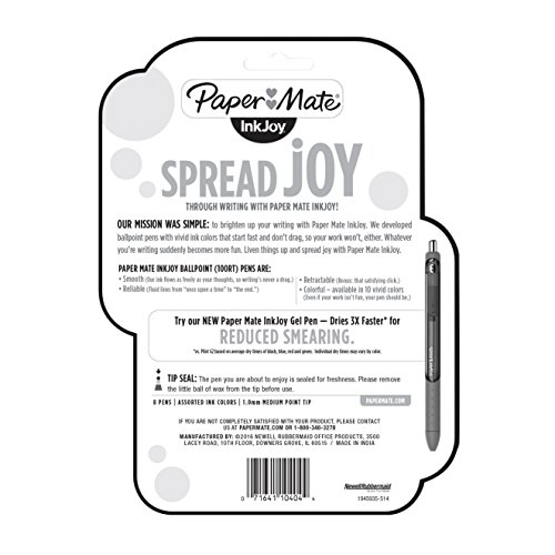 Paper Mate Inkjoy 100Rt Retractable Ballpoint Pens, Medium Point, Assorted Ink, 8 Pack (1945935) #TOP1
