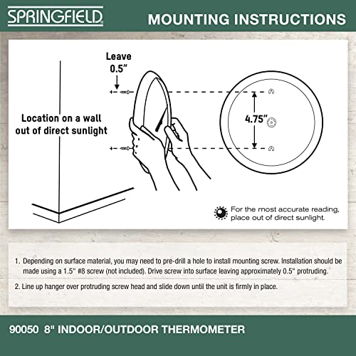 Springfield 5650 Indoor Outdoor Big And Bold Dial Thermometer thumb #4