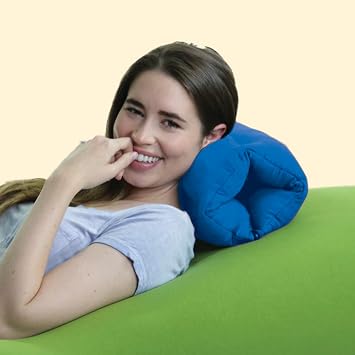 Yogibo ZippaRoll Multiple Purpose Roll up Pillow- Use as a Pillow, Seat Cushion or as Lumbar Back Support - Perfect for Neck, Back or Knees (Blue)
