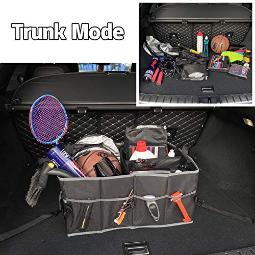 Uyye Auto Car Trunk Organizer,Compartments Collapsible Durable Organizer For Cargo Storage,Car Interior Accessories Trunk Storage Organizer With Adjustable Securing Straps And Non-Slip Bottom #TOP5