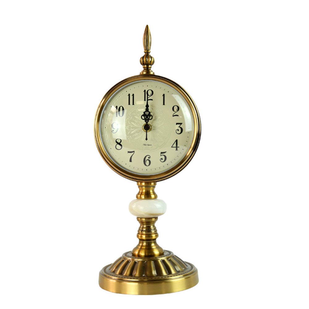 Statue horloge rétro en alliage pour étagère de salon et bureau chic