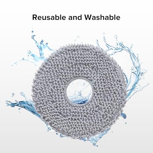 Image of roborock 4 Pack Microfiber Mop Cloths for Qrevo S Pro /QV 35A /QV 35S /QR 598 /QR 798 /QR T78 /Qrevo L /QV 798 /QX Revo Plus /QR5980 /QR7980 /QR7985 Robot Vacuum Cleaner, Mop Pad Replacement Accessories