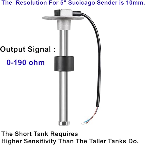 Miniatura 58 de Fuel Sender Marine - Unidad de envío de tanque de combustible de 17 pulgadas (16.929 in), flotador de acero inoxidable, nivel de combustible, unidad