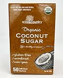Wild Country Organic Coconut Sugar Sachet Box of 50 sachets 0.1 Oz/ 3g per sachet