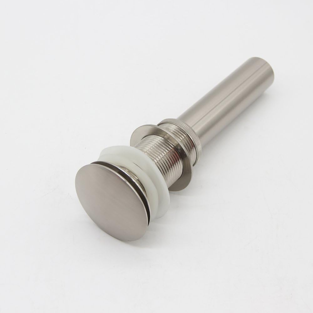 Yodel Bathroom Sink Drain Stopper Pop up Drain Without Overflow for Vessel Sink Lavatory Vanity,Brushed Nickel - - 