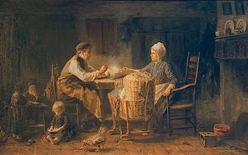 Tableau le repas frugal Jozef Israëls Impression d'art déco chambre 60x90