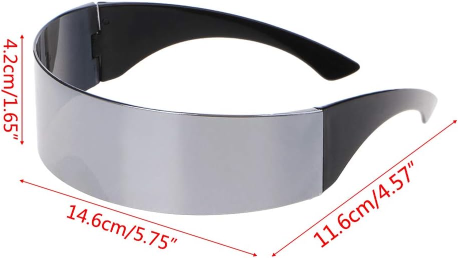 Futuristic Sunglasses SteamPunk Rimless Wrap Around Popular Sunglasses Mask Novelty Glasses Party Supplies Decoration, Black