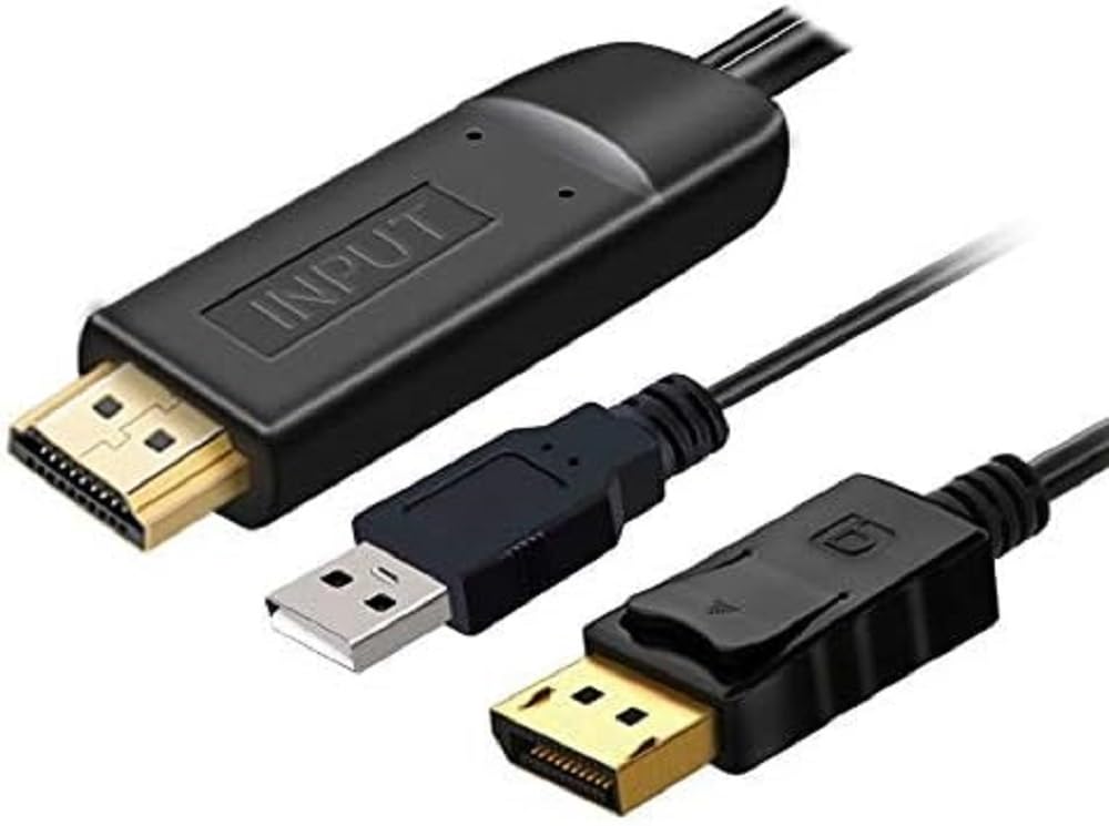 PremiumCord Kabel HDMI 2.0 do DisplayPort 1.2, Rozdzielczość 4K@60Hz 2160p Full HD 1080p, 3D, Kolor Czarny, Długość Kabla 2m
