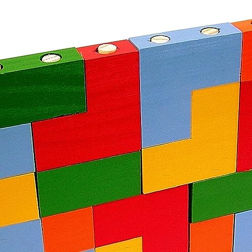 Blocos De Encaixe Vertical Em Madeira 25 Peças Montessori