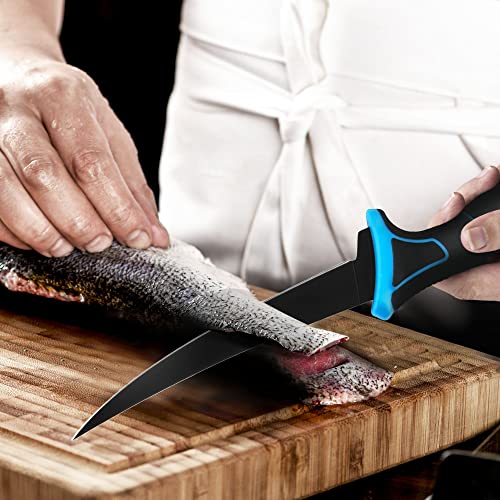 Flissa F001156 Fillet Knife Set, Bait Knife With Knife Sharpener, Protective Sheath, Belt Clip, Portable Pouch & Corrosion Resistant Coating Blade, Professional Fishing Knife thumb #7