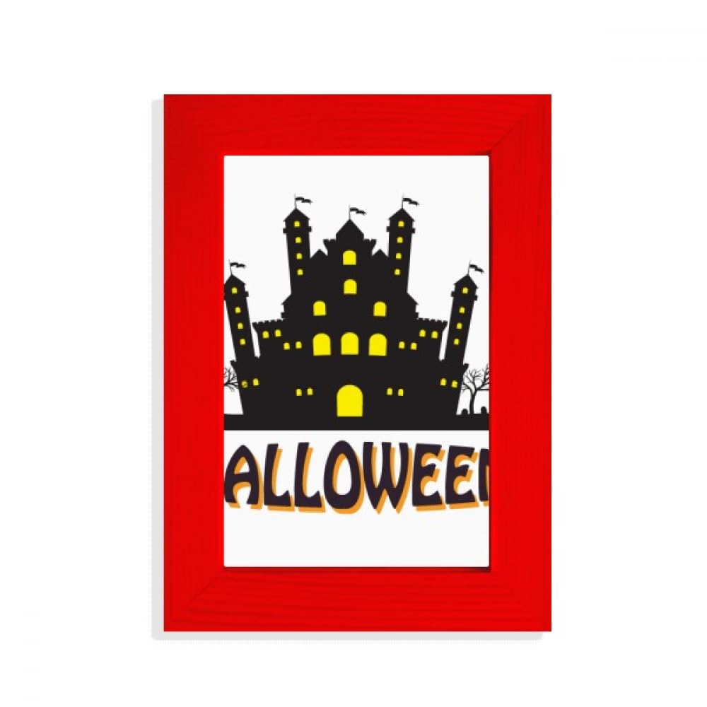 Cadre photo d'Halloween objet décoratif château lumineux rouge salon et entrée