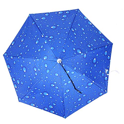 YYRL Chapeaux Casquette Parapluie Tête Chapeaux 77 cm Écran Solaire Coupe-Vent Parapluie Tête Pliable Haut Parapluie(Bleu) Cover