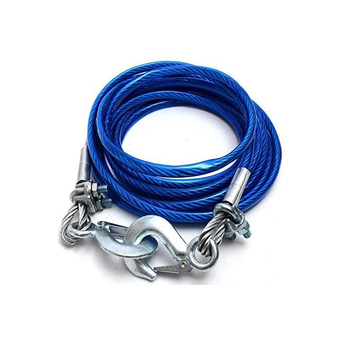 Buy J GO THE BUSINESS HUB Car Stainless Steel Wire Tow Rope with 7 Ton (12mm*4mtr) Emergency