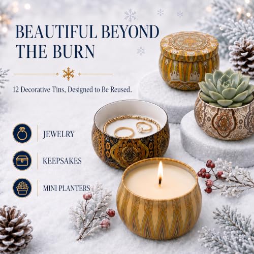 Image of Winter Candles Gift Set, 12 Pack Scented Candles for Home, 2.5 oz Each