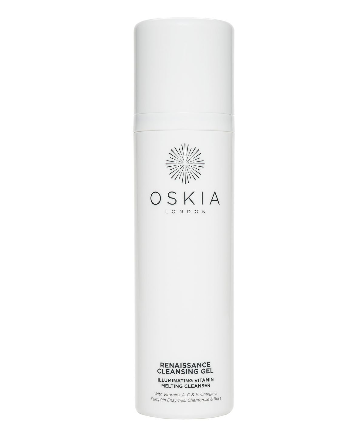 OSKIA Renaissance Cleansing Gel - Gel-to-Oil Face Cleanser with Vitamin A, E & C for Radiant Skin - 200ml