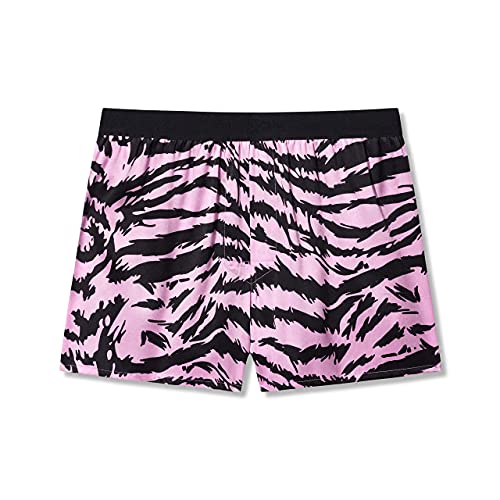 Men's Silk Boxer Shorts - Pure Mulberry Silk Underwear, Luxury Sleepwear, Pajamas Lounge Shorts - Improved Waistband (Large, Pink Tiger Stripe)2