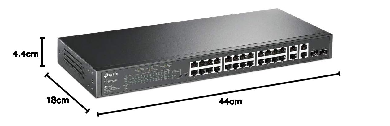 TP-Link Smart Poe Switch T1500-28pct - Switch - 24 X 10/100 (poe) + 2 X Sfp + 4 X 10/100/1000 - An Rack Montierbar - Poe (tL-Sl2428p)