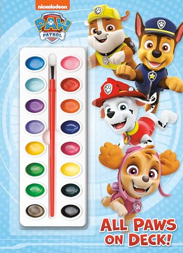 All Paws on Deck! (Paw Patrol): Activity Book with Paintbrush and 16 Watercolors image 2