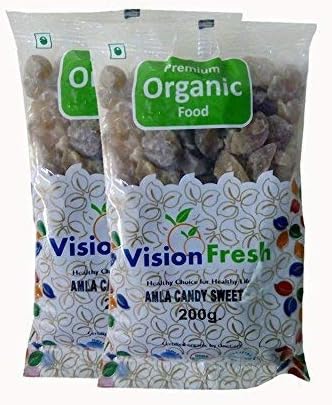 Vision Fresh Organic Amla Candy (Sweet) - 400 Grams - Pack of 2 (200 Gram Each)