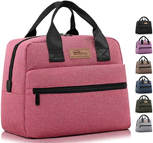 HOMESPON Insulated Lunch Bag for Women Men Lunch Box Cooler Lunch Tote for Work Picnic (Pink)