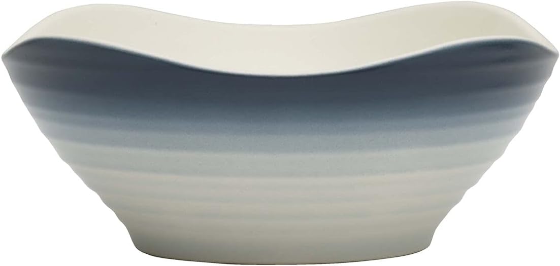 Mikasa Swirl Square 16-Piece Dinnerware Set, Service for 4, Ombre Blue