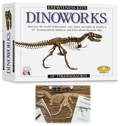 Eyewitness Kits Dinosaur Arts & Crafts Kit for Kids, Tyrannosaurus Rex Skeleton Magnets, Cast, Paint, Display and Learn, Fun Educational Gift for Boys & Girls, Ages 6+