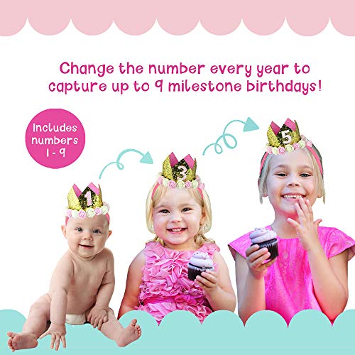 Birthday Bunny Gift Set for Baby, Toddler, and Girls Ages 1 2 3 4 5 - Includes Book, Bunny, and Princess Crown with Interchangeable Stickers for Years 1-9. Everybunny’s a Princess on Her Birthday! - Thumbnail 4