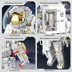 Space Astronaut Building Block for Boy 12+, Astronaut Building Block Set Flexible Space Explorer Toy with Display Stand, Cool Spaceman Building Set for Adults, 966Pcs