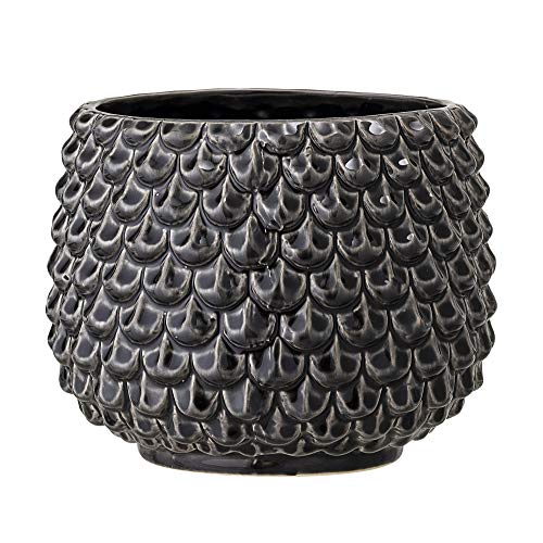 Bloomingville Stoneware Flower Pot Pinecone, Planter, 6,5'', Black