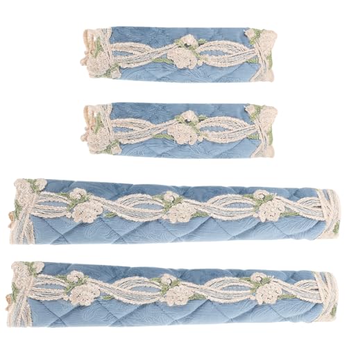 Lurrose 4 Piezas Fundas de Manija para Refrigerador Antideslizantes Protección Aceite y Agua Elegante para Electrodomésticos de Cocina Cubiertas para Refrigeradores y Hornos