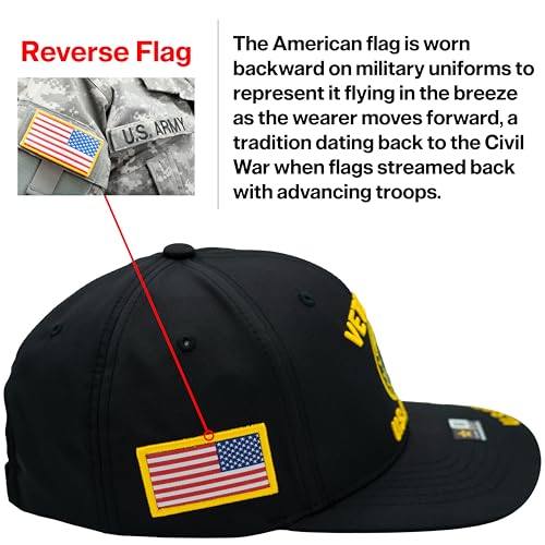 Image of US Army Veteran Hat for Men Official Licensed Military Veterans Embroidered Patch Design Army Seal Adjustable Baseball Cap