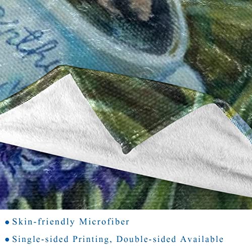 Couverture en microfibre de jacinthe et lapin, finition haut de gamme - 3