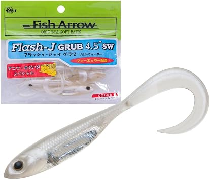 Fish Arrow Flash-J Grub SW 4.5" 5 adet/paket #109 Glow/Silver Olta
