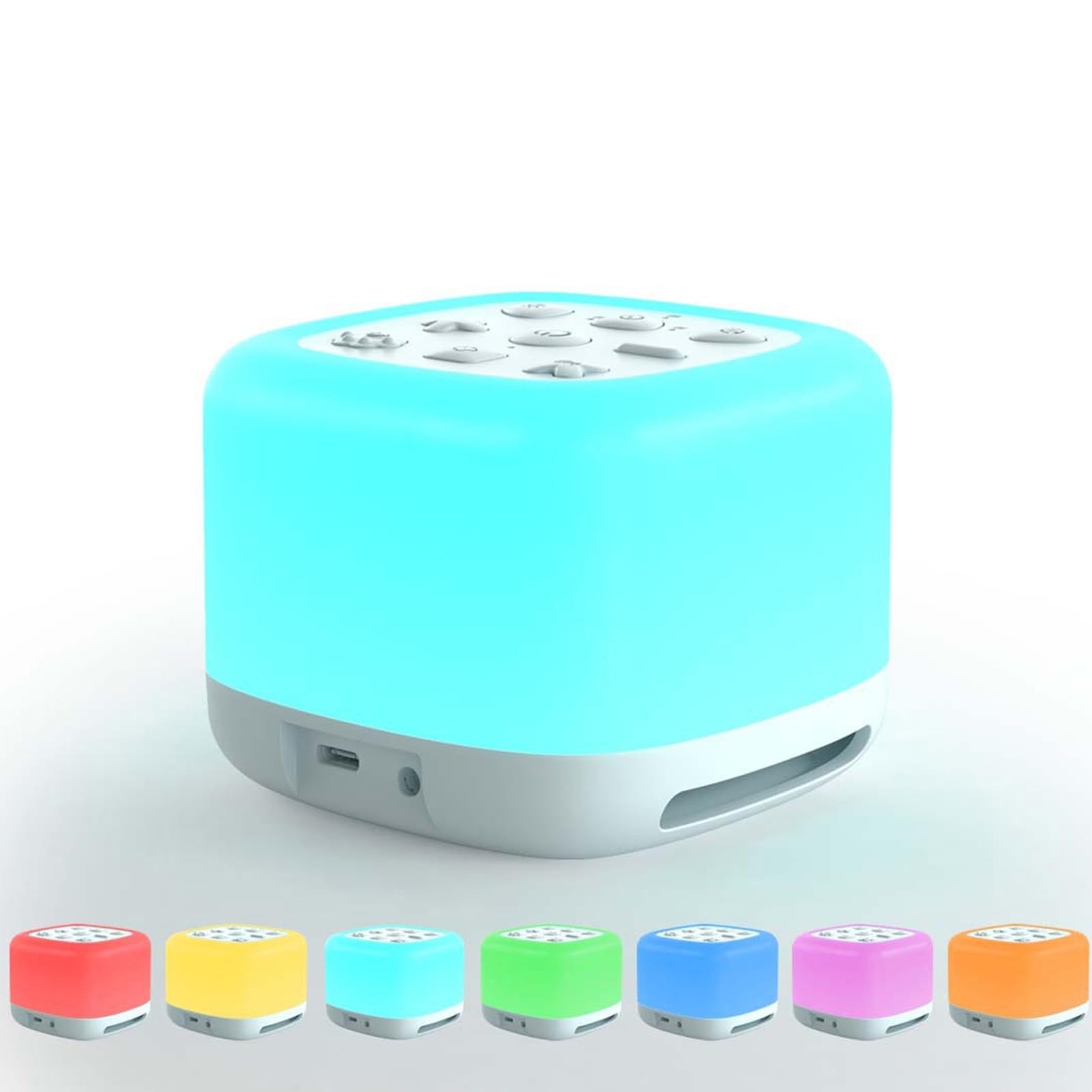 Machine à Bruit Blanc pour Le Sommeil, veilleuses 7 Couleurs, 40 Sons apaisants, 3 minuteries, pour la Maison, Les Voyages et Le Bureau