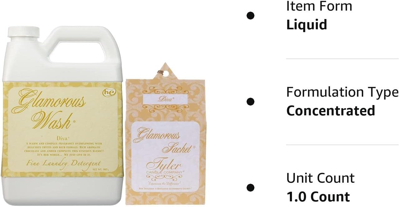 TYLER Liquid Glamorous Wash, Diva, 907g. (With Dryer Sachets)