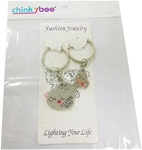 chinkyboo Arrow & "I Love You" Heart & Key Lovers Couple Key Chain Ring Keychain Keyring Keyfob Lover Gift