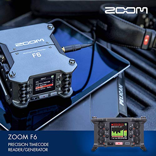 Zoom F6 6-Input / 14 Track Multi-Track Ultra-Compact Field Recorder + Q6 Dynamic Handheld Microphone and SR360 Over-Ear Dynamic Stereo Headphones with Deluxe Accessories Package