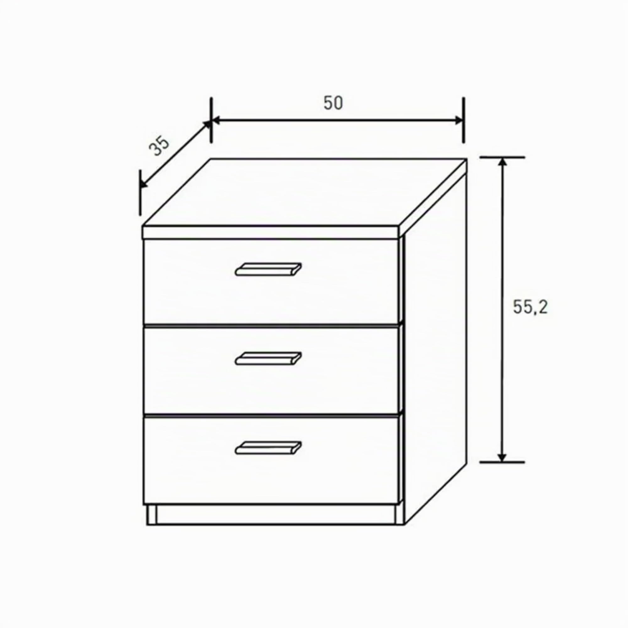 Meyvaser Ensemble tête de lit et 2 tables de chevet, chambre double, chambre complète, finition en cambria et blanc, 220 cm (largeur) x 50 cm (hauteur) x 35 cm (profondeur)