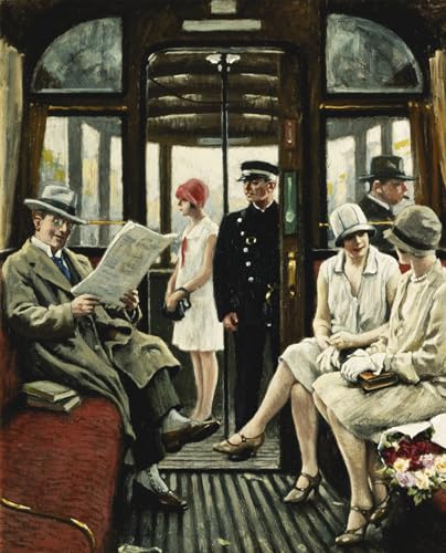 Tableau impressions d'art mural de tram pour salon retro unique