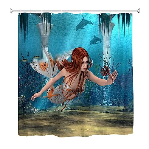 bath mermaid shower curtain