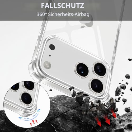 Pnakqil Handyband für iPhone 18 Pro/iPhone 17 Pro Hülle mit Band, Schwarz – Ansicht 3