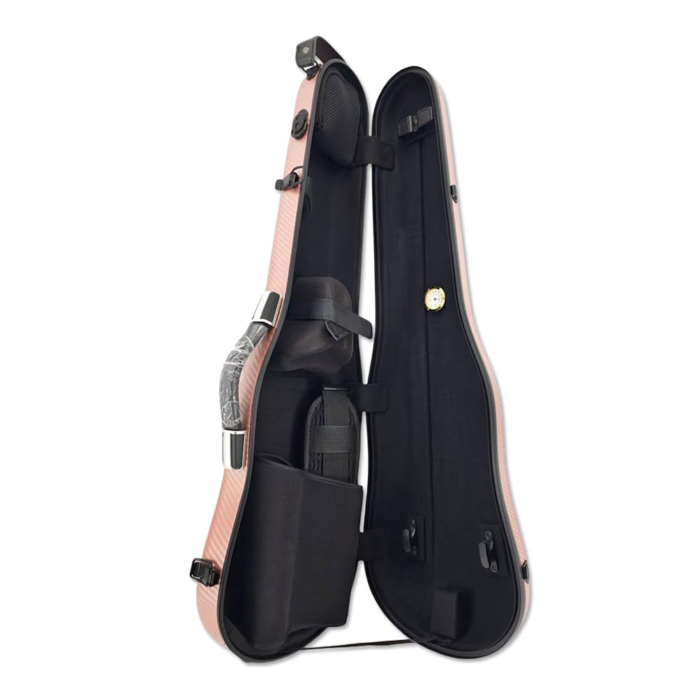 yinfente Estuche para violín 4/4 de tamaño Completo, Funda de violín de Fibra de Carbono Fuerte