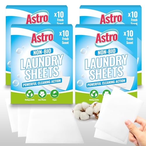 SOL 40pk Non-Bio Cotton Scent Laundry Detergent Sheets | Washing Sheet Detergent | Travel Laundry Sheet UK