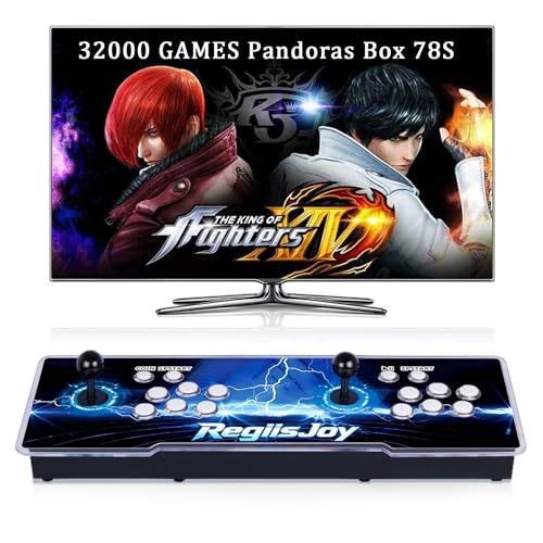 Image of RegiisJoy 32000 in 1 Pandora's Box 78S Arcade Game Console Retro Game Machine for PC & Projector & TV, 2-4 Players, 1280X720, 3D Games, Search /Hide /Save /Load /Pause Games, Favorite List