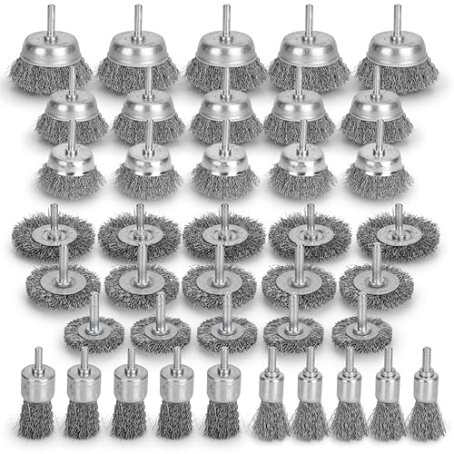 Image of 40 Pack Wire Wheel for Drill 1 /4-Inch Hex Shank, Carbon Steel Wire Wheel Brush Set, Heavy Duty Wheel Brush, Cup Brush, Pen Brush Set for Rust Removal, Abrasive and Drill