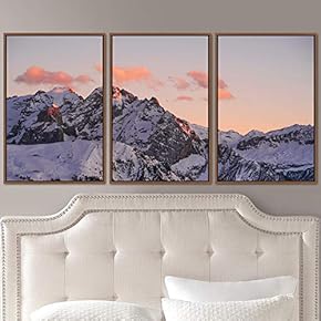 signwin 3 Piece Framed Canvas Wall Art Snow...