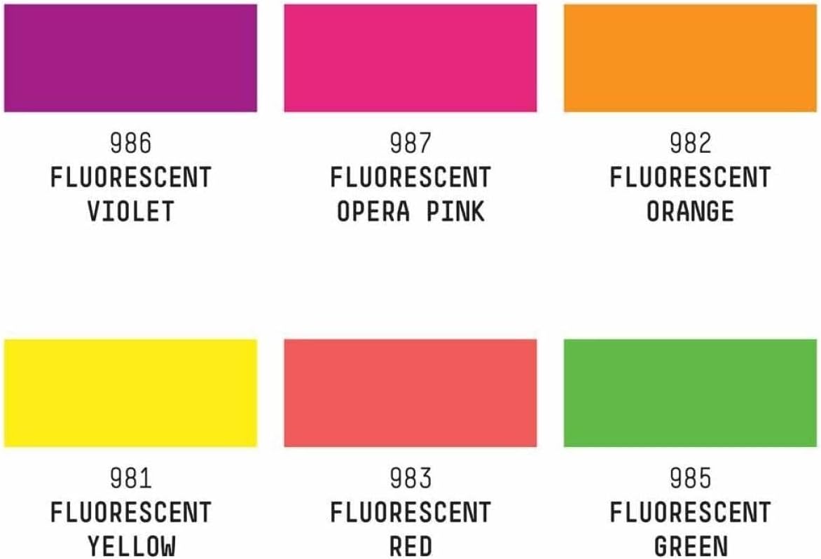 Liquitex Professional Acrylic Gouache Paint, 6 x 59ml (2-oz), Fluorescents Set