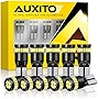 AUXITO 194 LED Light Bulb 6000K White 168 2825 W5W T10 Wedge 24-SMD 3014 Chipsets LED Replacement Bulbs Error Free for Car Dome Map Door Courtesy License Plate Dash Instrument Lights, Pack of 10