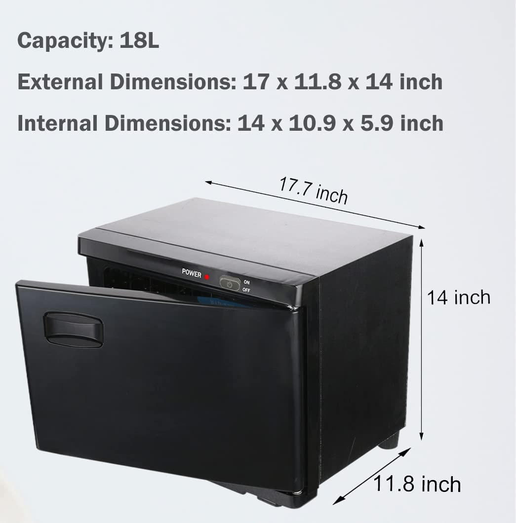 Hot Towel Warmer Cabinet Professional Towel Heater 18L for Facials Barber SPA, Hair Beauty, Massage Salon Home-Black Color